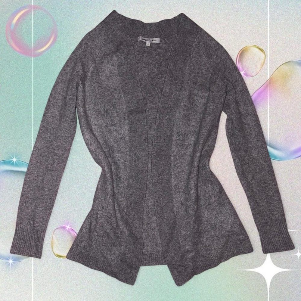 vtg y2k barrow & grove 100% cashmere high quality open front cardigan, sz sm